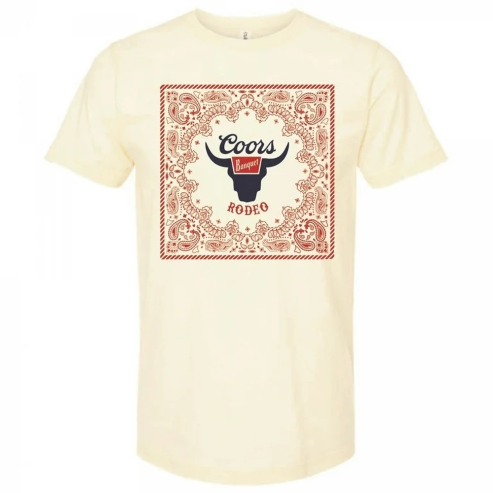 Coors Banquet Rodeo Paisley Beige Colorway T-Shirt-Medium. New